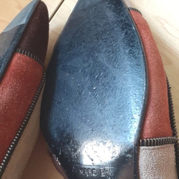 MARC BY MARK JACOBS Patchwork Pumps Size 7 SUEDE Heels Office Workwear Vintage - Picture 12 of 13